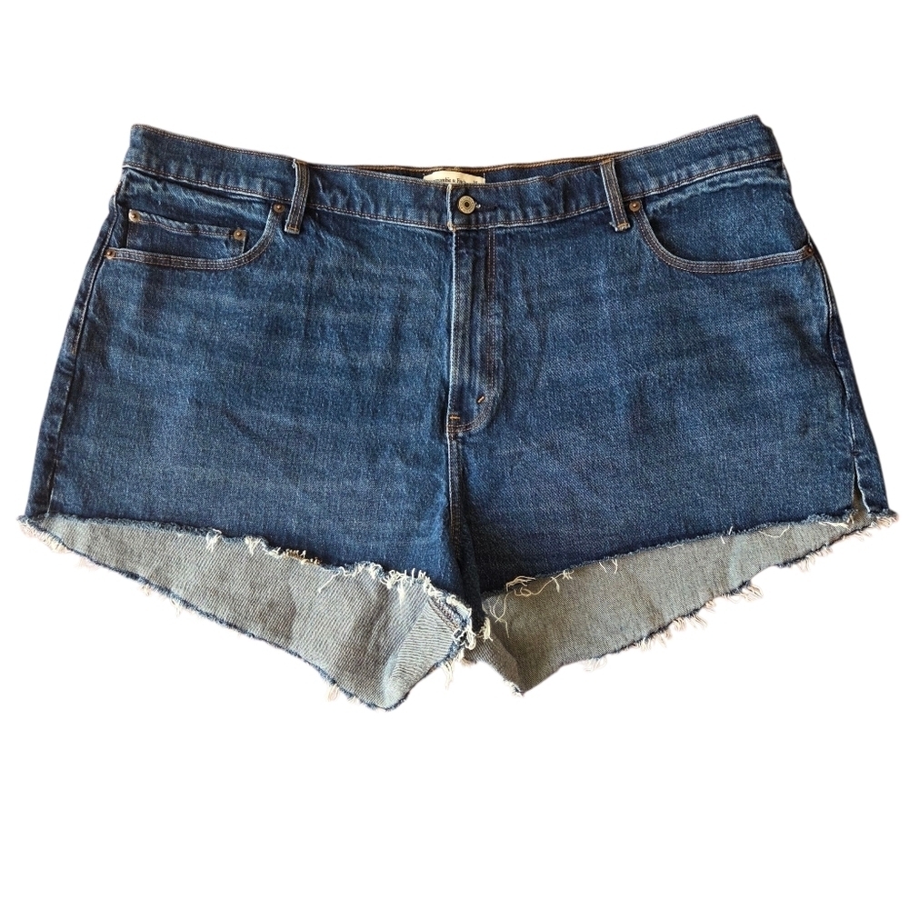 Abercrombie & Fitch The Mom Short High Rise Curve Love Plus Size 22 Dark Wash